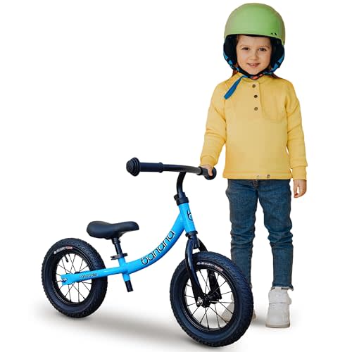 banana bike GT Lightweight Balancing Bike for 2-5 Year Old Boys and Girls - Alloy Steel Balance with Aluminium Frame, Adjustable Handlebar and Seat, No Pedal Bikes, 12" Wheels, Kids Training