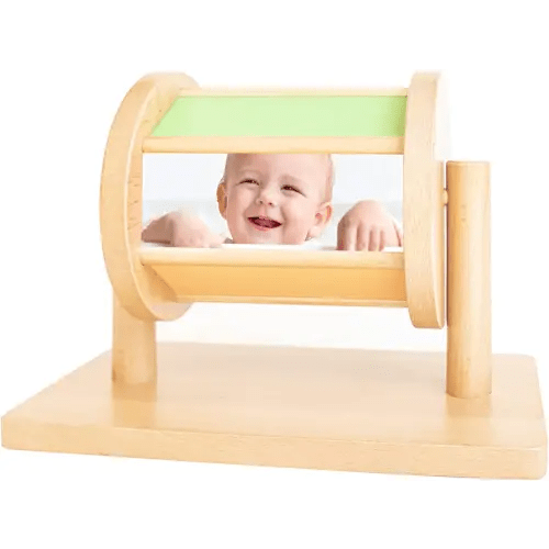Spinning Drum Montessori Infant Toy - Rainbow Spin Wheel - Spinning Toys for Babies - Baby Montessori Toys Up to 1 Year Old Infant