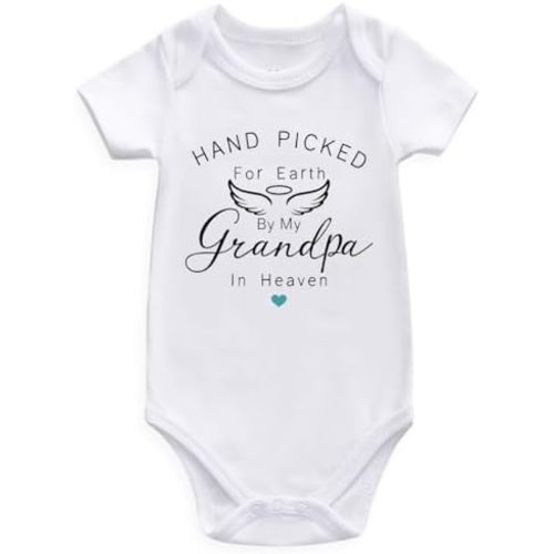 hand picked for earth by my grandpa grandma in heaven pregnancy announcement for grandparents baby bodysuits