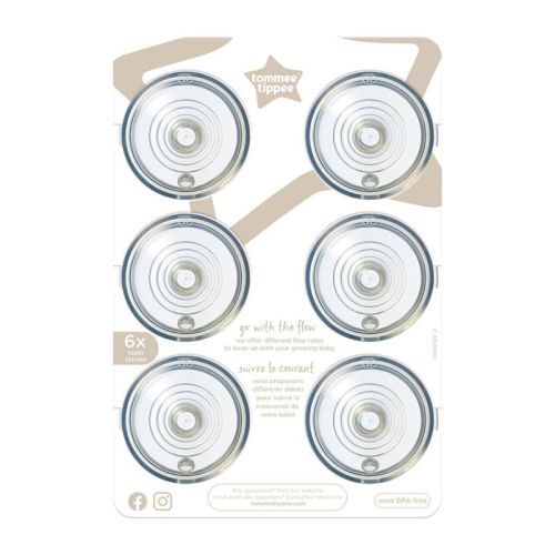 Tommee Tippee Natural Start Silicone Baby Bottle Nipples - Medium Flow - 6pk