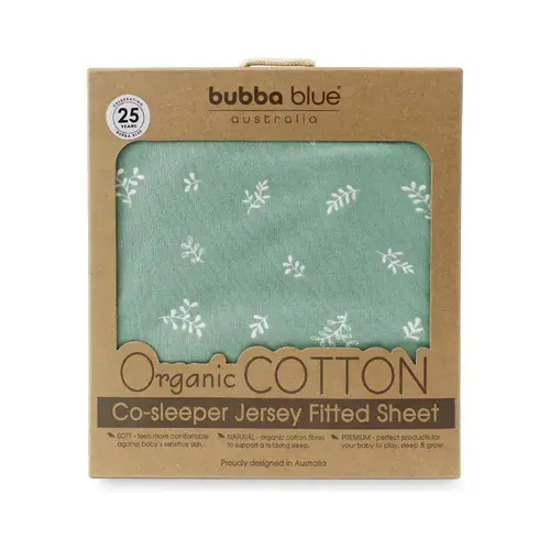 Bubba Blue Organic Bedside Sleeper Fitted Sheet Olive | Baby Bunting AU