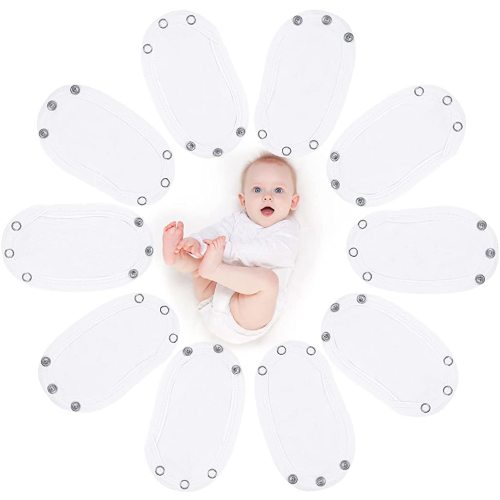 Bencailor 10 Pieces Bodysuit Extender for Baby Boys Girls Toddler Baby Bodysuit Extender(White)