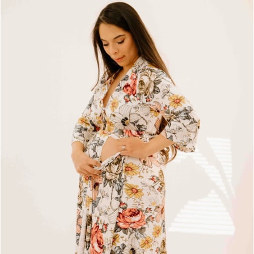 Lila Labor & Postpartum Gown in Vintage Floral