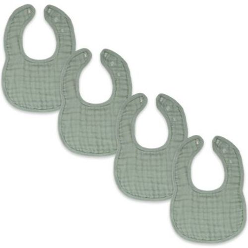 Comfy Cubs Muslin Cotton Baby Bibs, 4 Pack, Adjustable Size with Easy Snaps, Soft and Super Absorbent - Fern
