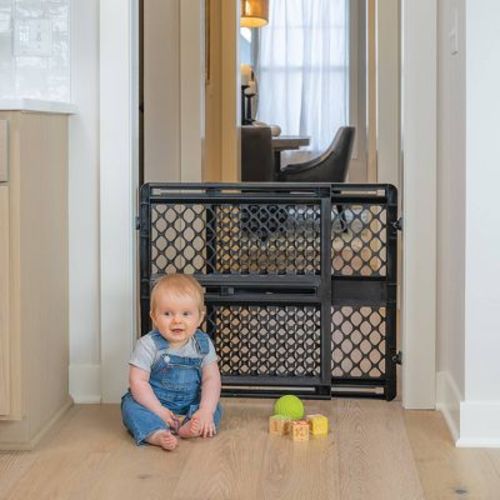 Toddleroo by North States 2-in-1 Supergate Secure Plastic Gate - Black