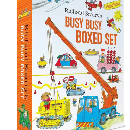 Richard Scarry's Busy Busy Boxed Set: Busy Busy Airport; Busy Busy Cars and Trucks; Busy Busy Construction Site; Busy Busy Farm (Richard Scarry's BUSY BUSY Board Books)