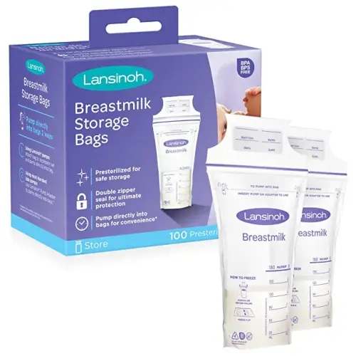 Lansinoh Breastmilk Storage Bags, 100 Count Milk Storage Bags - 6 Ounce - 100.0