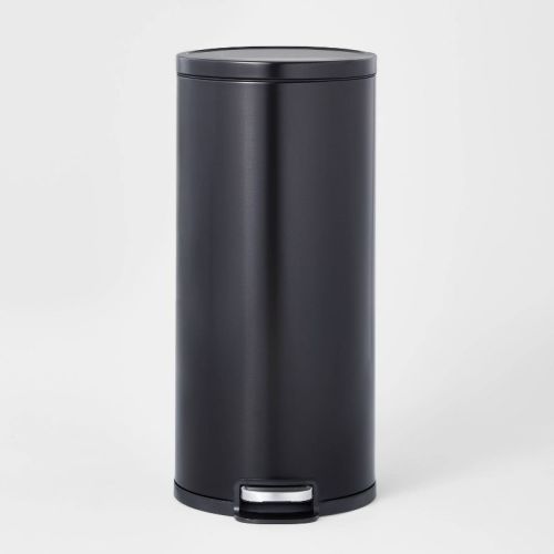 30L Round Step Trash Can Silver - Brightroom™: Stainless Steel Kitchen Trash Bin, Indoor Garbage Can, Smooth Finish