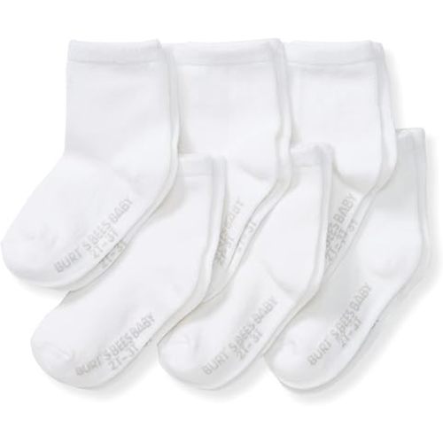 Burt's Bees Baby Organic Ankle & Crew Socks with Non-Slip Grips, 6-Pack