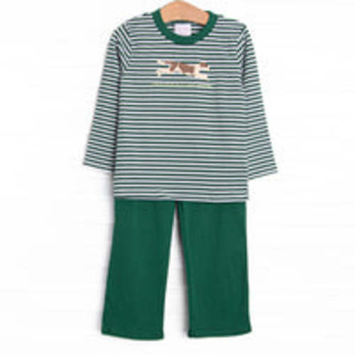 Go Dog Go Applique Pant Set, Green – Stitchy Fish