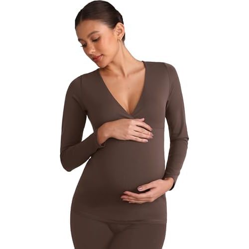 MOMANDA Crossover Maternity Nursing Tops