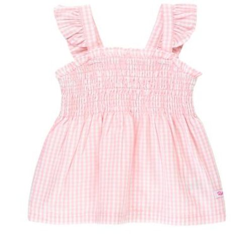 Rufflebutts Smocked Tank Top - Pink Gingham, Size: 3-6m