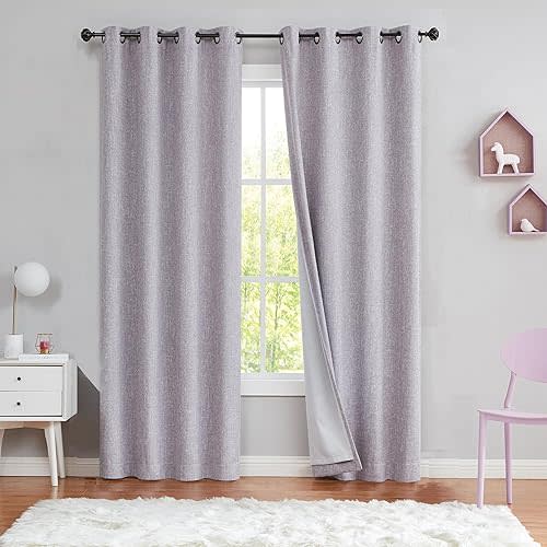 Lavender Blackout Curtains, Liliac, 50"x84"