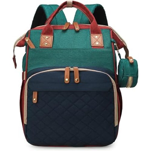 houscly Diaper Bag Backpack with Changing Station: Multicolor Travel Baby Bags for Girls Boys Pañaleras Para Bebe Newborn Essentials Must Haves Baby Shower Gifts Baby Registry