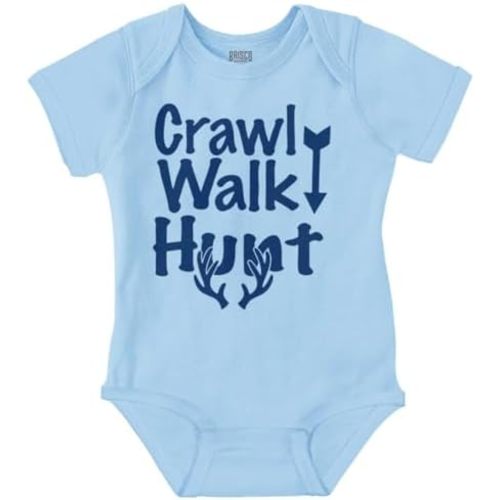 Brisco Brands Crawl Walk Fish Hunt Outdoor Lover Baby Romper Boys or Girls