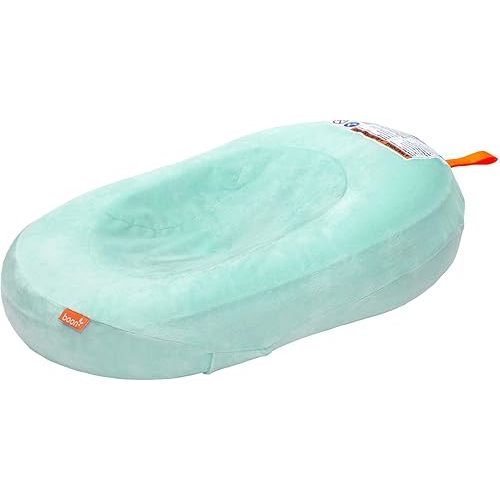 Boon Puff Inflatable Baby Bather - Infant Bathtub Includes Microfleece Cover and Contoured Sides – Inflatable Baby Bathtub for Newborns and Infants