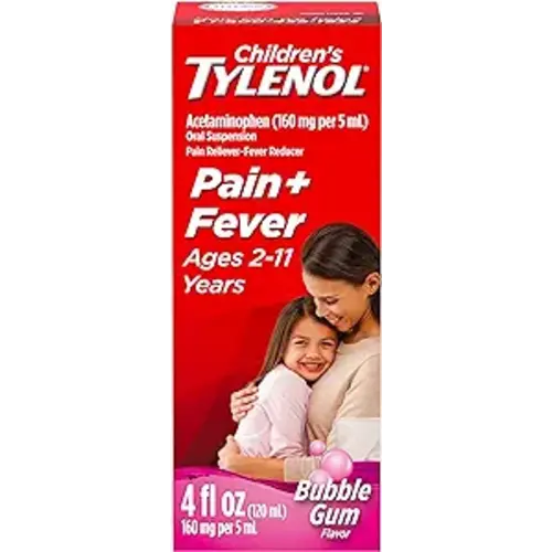 Tylenol Children's Oral Suspension, Bubblegum, 4 Fl. Oz, Pack of 2 - 4 Fl Oz (Pack of 1)