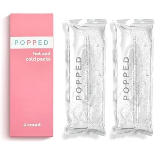Popped Reusable Hot and Cold Packs | Perineal Ice Packs for Postpartum Essentials | Gel Pack for Pain Relief, Hemorrhoids, and Cramping After Birth (2 Count)