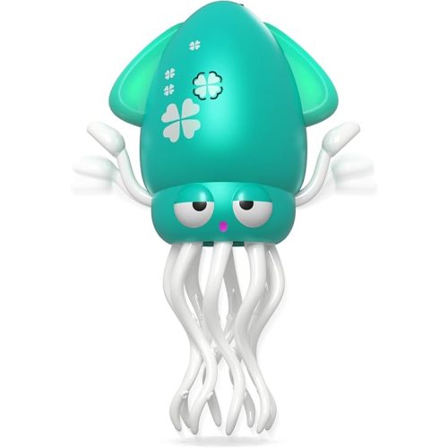 Electric Magic Dancing Octopus Toy, Crawling Baby Squid Toy, Infant Tummy Time Toys 3 4 5 6 7 Dancing Squid Toy with LED & Music Stress Relief Gift, Interactive Fun, Floor Games(Green)