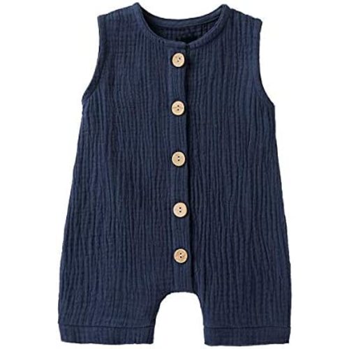Infant Newborn Baby Boys Girls Cotton Linen Romper Summer Jumpsuit Sleeveless Overalls Clothing Set