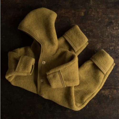 Baby Merino Wool Fleece Suit - Saffron Melange