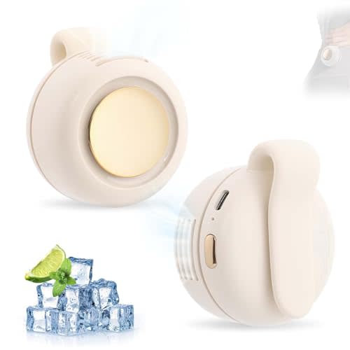 Small Clip Fan, Personal Waist Fans,Portable Silent Mini Bladeless Fan Clip On for Shirt ,Hands-Free Personal Clip Fans 3 Speeds,Clips on Waist Neck Fanes for Outdoor,Camping,Travel,Office (White)