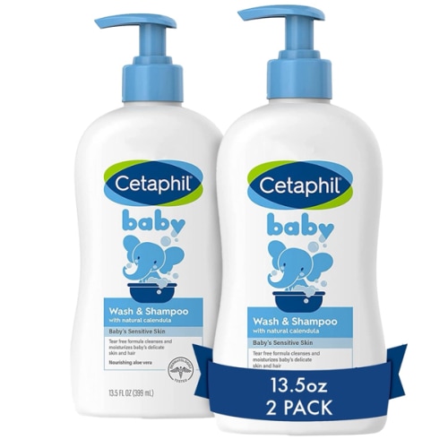 Cetaphil Baby Wash & Shampoo, 13.5oz Pack of 2, Hypoallergenic, Gentle Enough for Everyday Use, Soap Free
