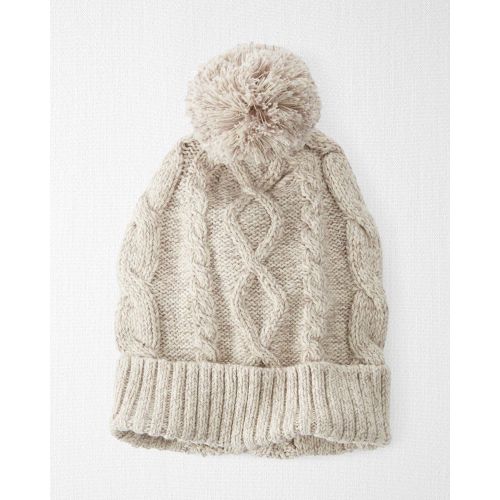 Baby Organic Cotton Cable Knit Beanie in Toasted Wheat - Little Planet | Carter's