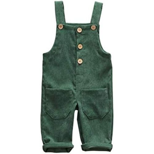Baby Boy Girl Corduroy Overalls Solid Suspender Bib Pants One-Piece Strap Jumpsuit Pocket Fall Winter Outfit