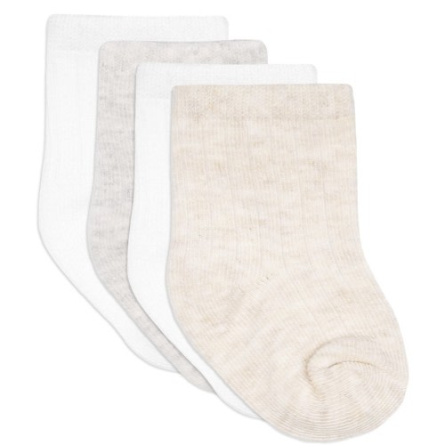 Underworks Baby Ribbed Mid Crew Socks 4 Pack - White - Size 000