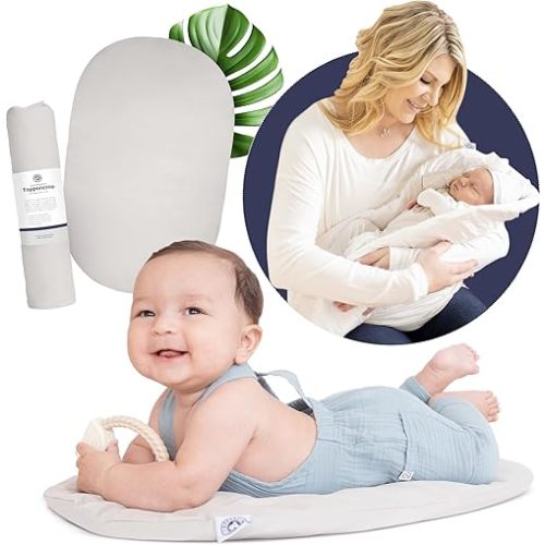 Montessori Baby Topponcino | Multifunctional Authentic Montessori Design | Simple Newborn Holding & Feeding Baby Support Pillow | Clean Infant Tummy Time Mat (Original, Grey)