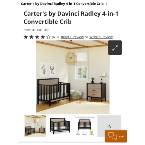 Carter's by Davinci Radley 4-in-1 Convertible Crib