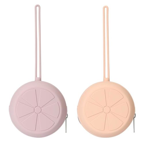 Eoopoon Pacifier Holder Case for Diaper Bags, Silicone Pacifier Storage Case for Newborn, BPA-Free Portable Travel Pacifier Pouch for Girls(Blush, Dusty Lilac)