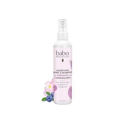 Babo Botanicals Smoothing Berry Conditioning Spray - Detangling & Nourishing - Eliminates Frizz & Prevents Static - Evening Primrose Oil - Non-Aerosol - For all ages - Light Berry Fragrance