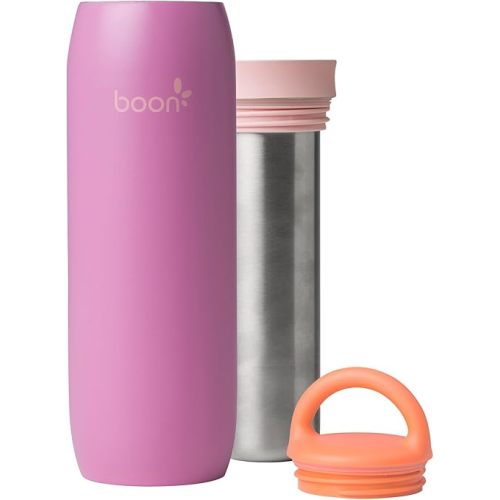 Boon Frosh Portable Breast Milk Chiller - Stainless Steel Cooler and Storage Container - Purple - Keeps Milk Cold for up to 17 Hours