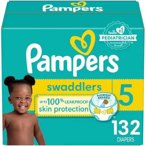 Pampers Baby Diapers - Swaddlers - Size 5, 132 Count, Ultra Absorbent Disposable Infant Diaper