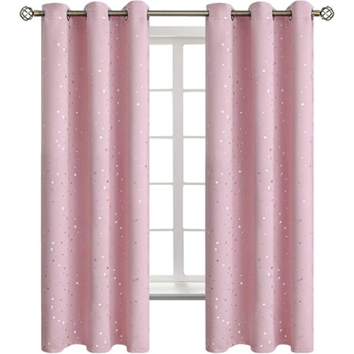BGment Kids Blackout Curtains for Boys Bedroom, Star Curtains Thermal Insulated Grommet Window Drapes for Nursery, Set of 2 Panels (42 x 63 Inch, Navy Blue)
