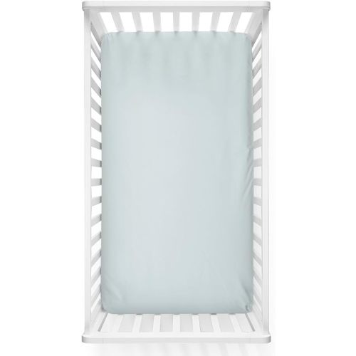 Caden Lane Fitted Crib Sheet, Breathable & Temperature-Regulating Bamboo Viscose Fabric with Elastic Edges, Fits Standard Size Baby Crib & Toddler Mattresses 28"x52", Machine Washable, Lily Pad Green