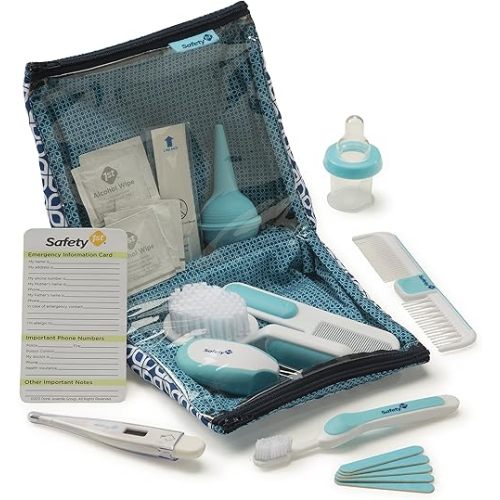Safety 1st Deluxe Baby Healthcare and Grooming Kit, Arctic Blue, Newborn Baby Essentials, One Size, 25 Pieces
