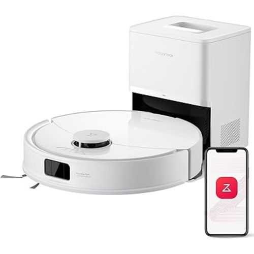 roborock Q10 X5+ Robot Vacuum and Mop Combo, Self-Emptying, 10,000Pa Suction, Obstacle Avoidance, LiDAR Navigation, Hands-Free Cleaning, No-Go Zones, Perfect for Carpet and Pet Hair, White
