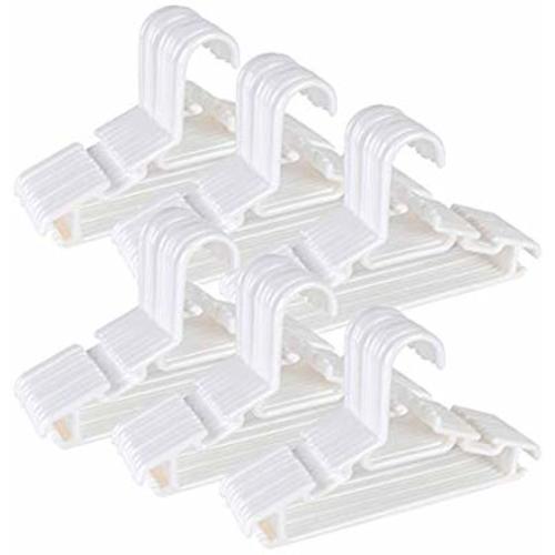 Tosnail 60 Pack White Plastic Children's Hangers - Value Pack for Laundry and Closet