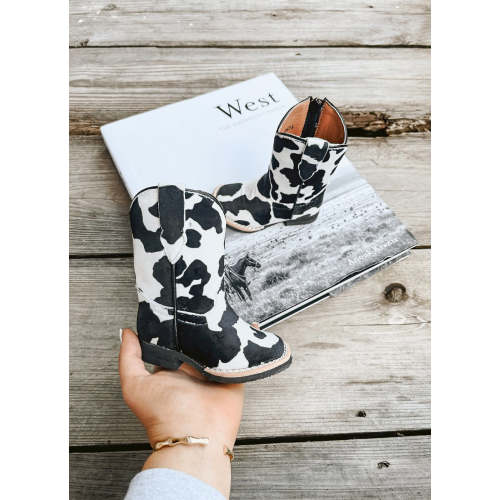 Tanner Mark Girl's Black Cow Boots