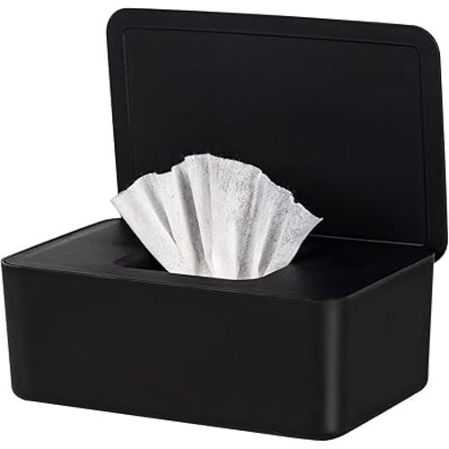 Baby Wipes Dispenser, Wipe Holder for Baby & Adult,Keeps Wet Tissue Fresh, Non-Slip Wipes Case, Flushable Wipe Container with Sealing Design Lid