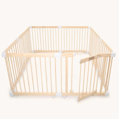 HARPPA Baby Gate Playpen, DIY Foldable Wooden Play Gate, Non-Toxic Foldable Wooden Play Yard for Babies & Toddlers, Adjustable DIY Baby Fence, Large & Small Safe Play Area, Easy-Assembly Natural Finish Indoor Playpen, DIY Playpen Foldable Wooden Playpen,