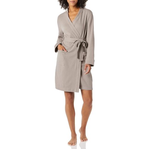 Amazon Essentials Women's Lightweight Waffle Mid-Length Robe (Available in Plus Size)