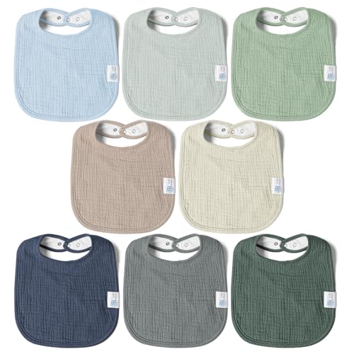 lulumoon Muslin Baby Bibs 100% Cotton Baby Bandana Drool Bibs for Teething and Drooling