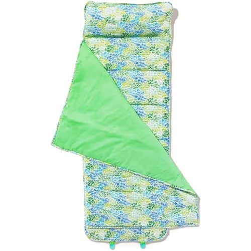 LOVEVERY The Nap Mat One-Piece Cozy Naptime Set with Padded Mat, Blanket, & Pillow for Toddlers; Soft Organic Cotton, Perfect for Kids Preschool, Daycare, Travel Sleeping Bag, Ages 18+ Months.