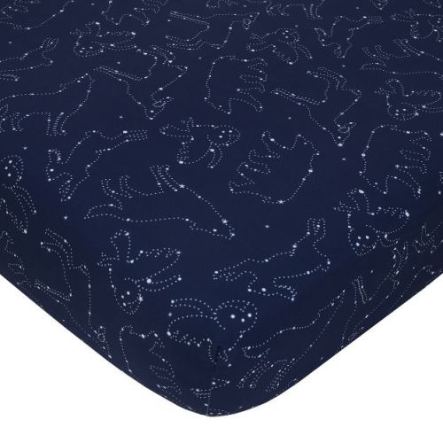 Nojo Super Soft Navy And White Cosmic Constellations Nursery Crib Fitted Sheet