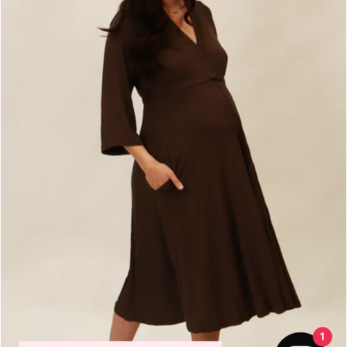 Lila Labor & Postpartum Gown in Mocha