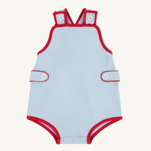 Skipper Sunsuit - Buckhead Blue with Richmond Red - Size: 12-18m